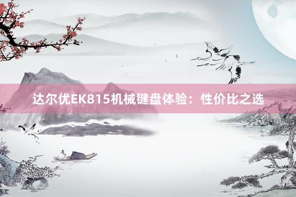 达尔优EK815机械键盘体验：性价比之选